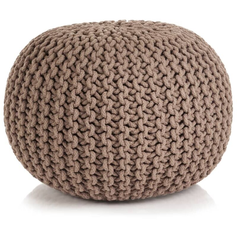 

Puf tejido a mano 50x35 cm algodón marrón - Marrón