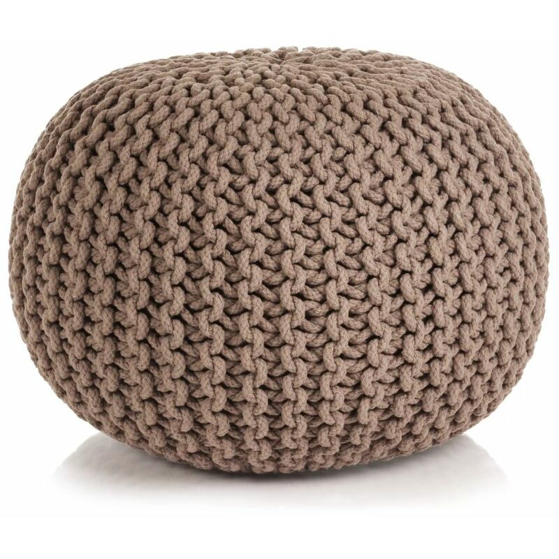 

Puf tejido a mano 50x35 cm algodón marrón