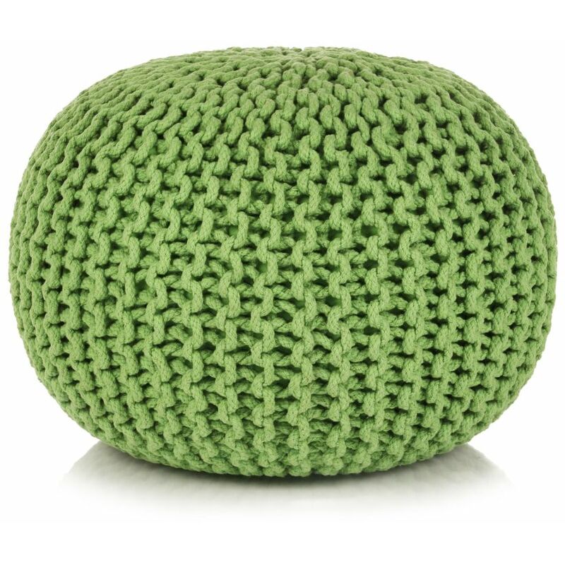 

Puf tejido a mano 50x35 cm algodón verde