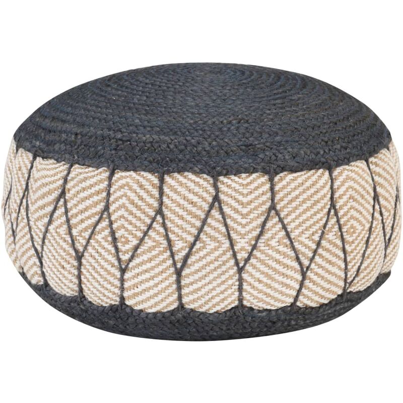 

Puf tejido de yute y algodón 50x30 cm azul