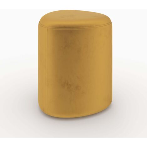 Puf triangular en terciopelo amarillo - Emmy