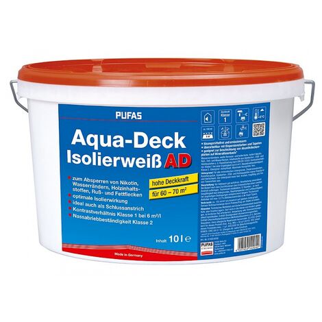 Pufas Aqua-Deck Isolierweiß 10 Liter 14204000