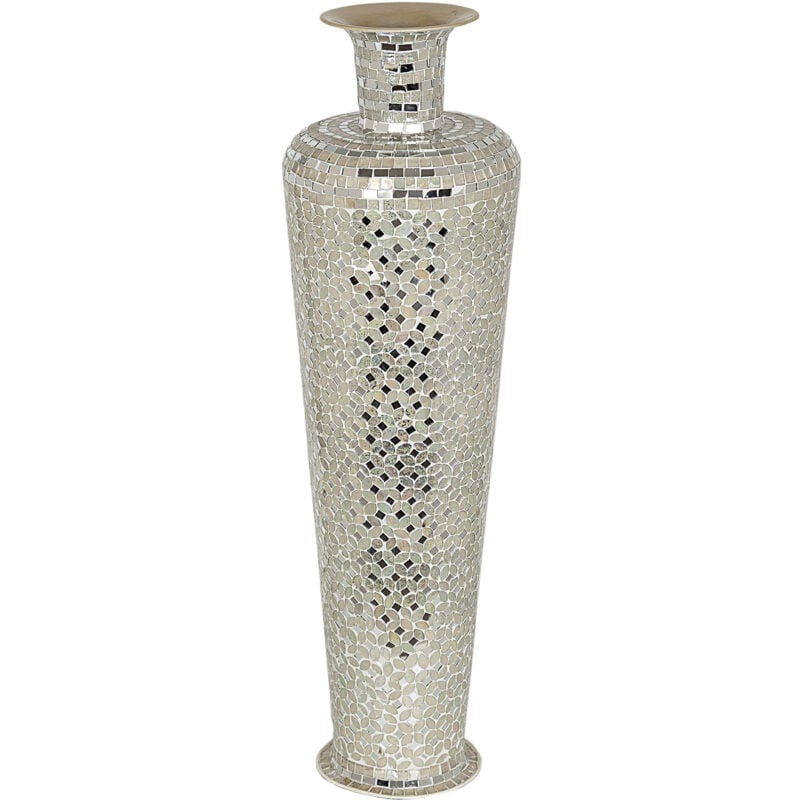 Vase de sol en mosaïque métal/argent
