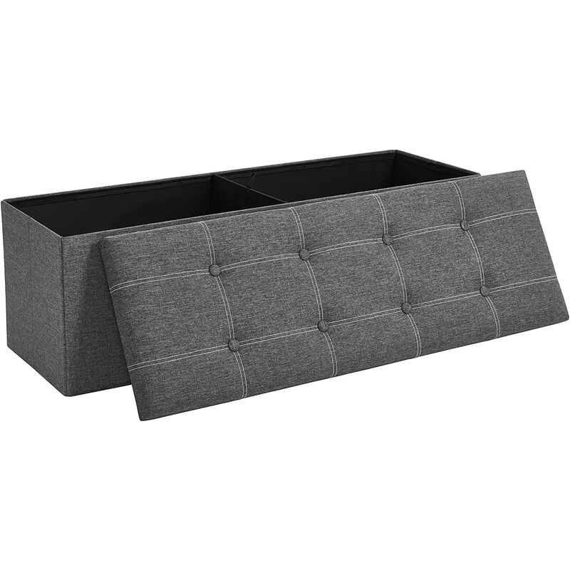 

Puff Almancenaje, Banco Almacenaje, Banco Plegable, 110 x 38 x 38 cm, Taburete Limitación a Lino, Soporta hasta 300 kg, Entrada Dormitorio Sala de