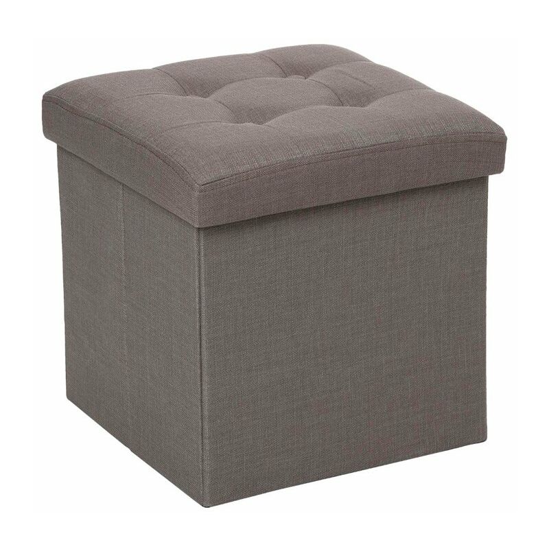

Puff arcón cubo plegable de madera y poliéster Color GRIS