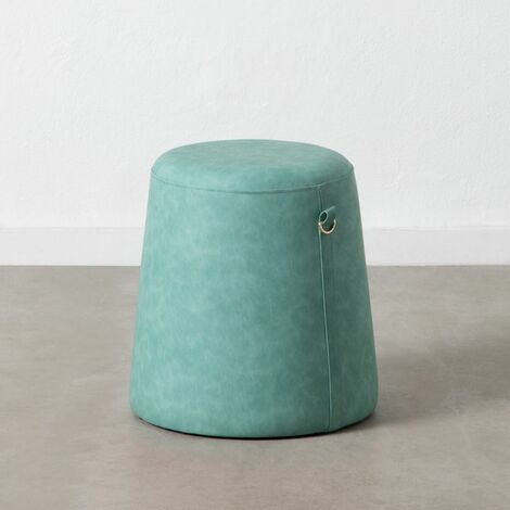 Pouf Sgabello Similpelle da Interno Blu Intenso Happers