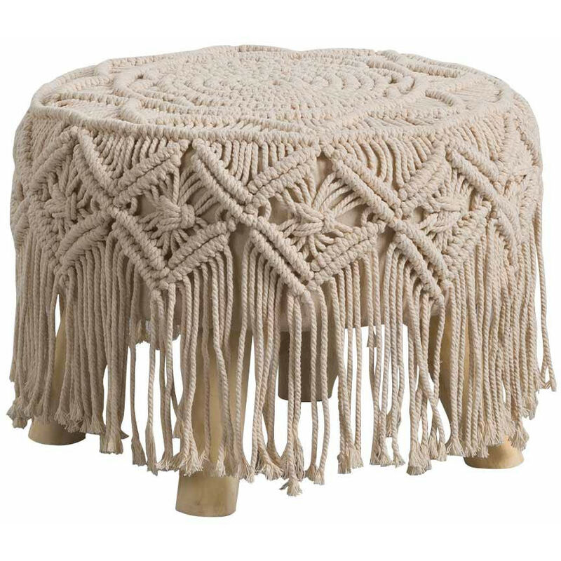 

Puff Bajo Melek Macramé 31x42cm Thinia Home