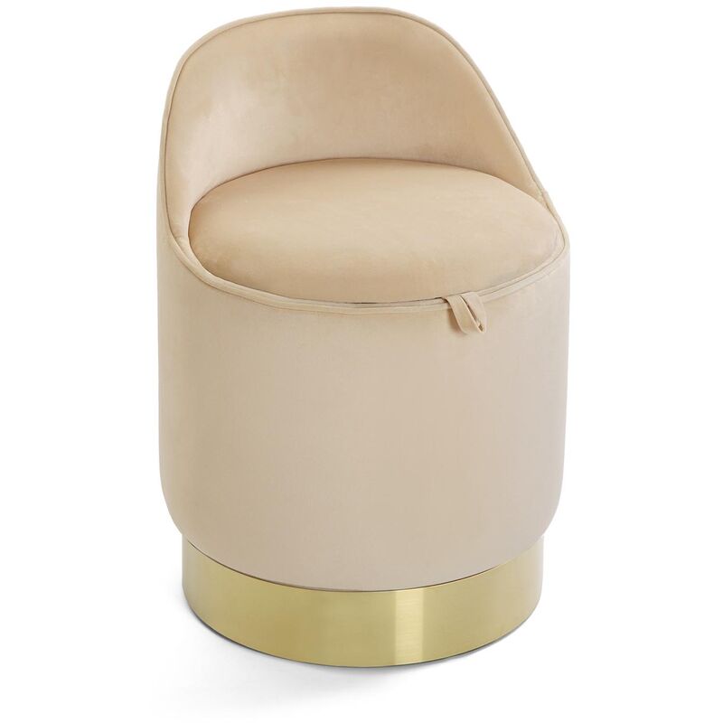 

Sirsi Taburete redondo bajo Reposapiés, 55x40x40cm - Beige - Versa