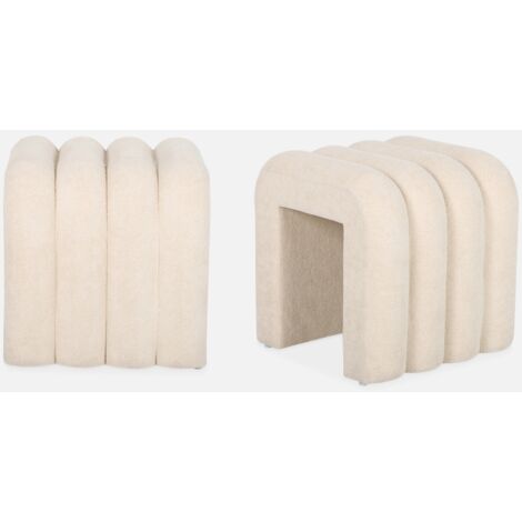 Puff contemporáneo de tela, set de 2