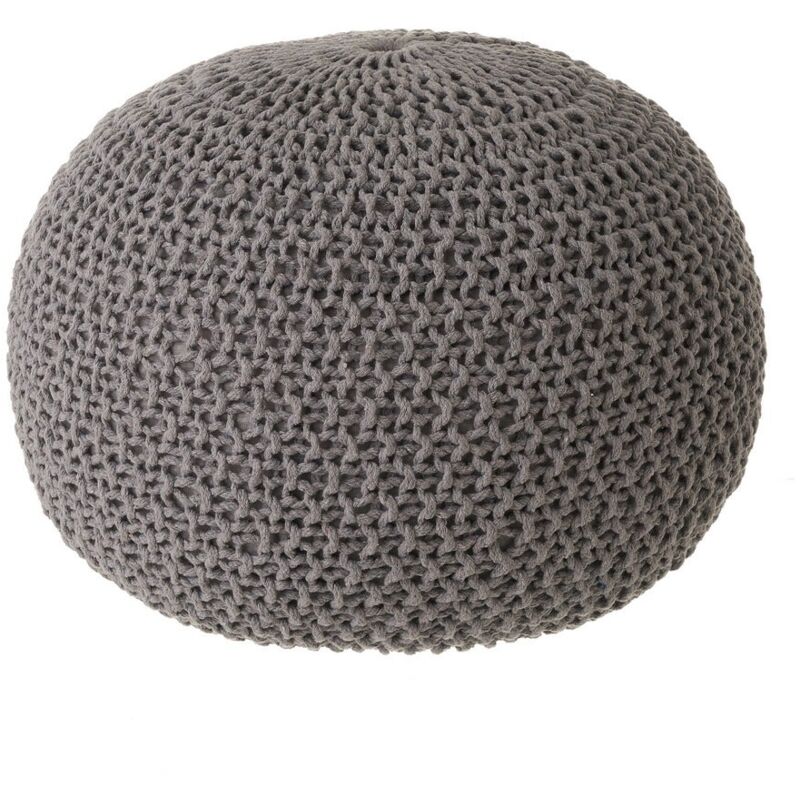 

Púff crochet gris de algodón y poliéster de Ø 45x33 cm