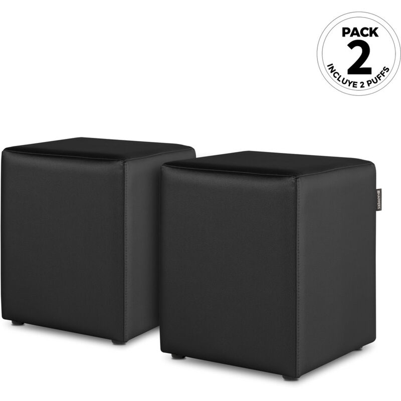 

Puff Cubo Polipiel Negro PACK 2 UNIDADES Negro