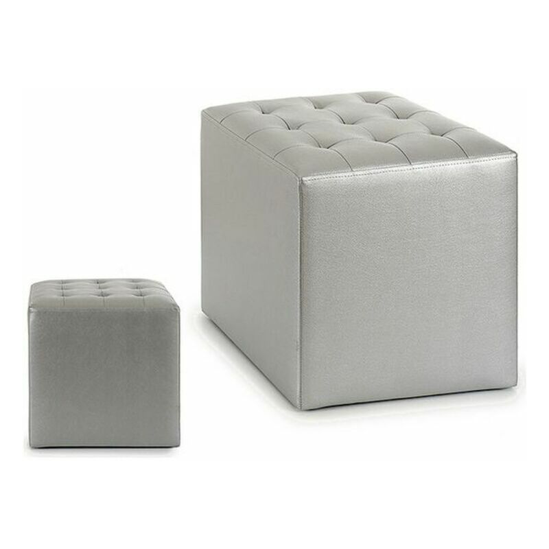 

Puff Cuero Plata (35 x 35 x 35 cm)