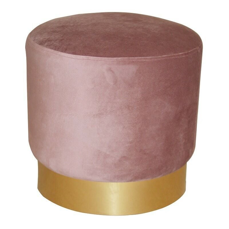 

Puff IRINA, dorado, tejido velvet rosa coral