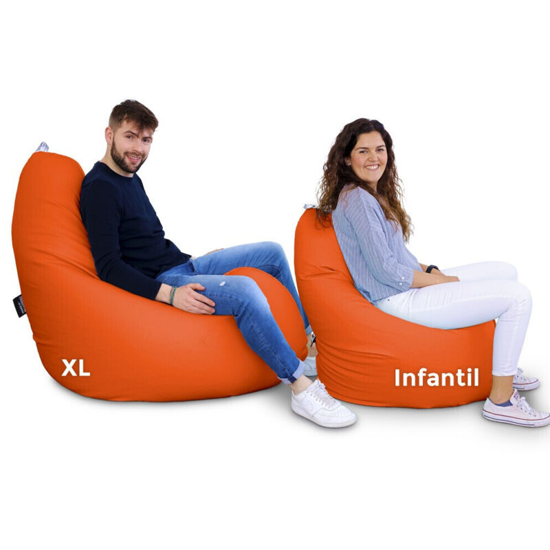 Happers - Pouf Poire Relax Similicuir Indoor Orange xl