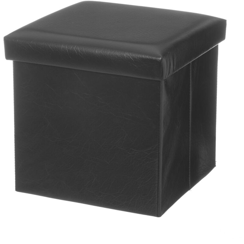

Púff plegable negro industrial de PU de 38x38x38 cm