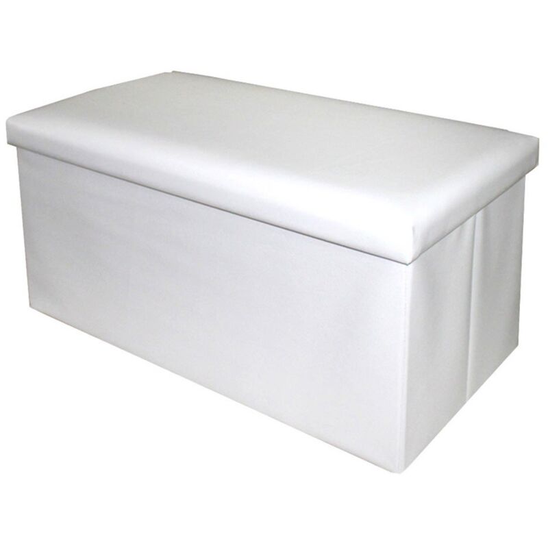 

Púff plegable blanco d PU de 38x76x38 cm