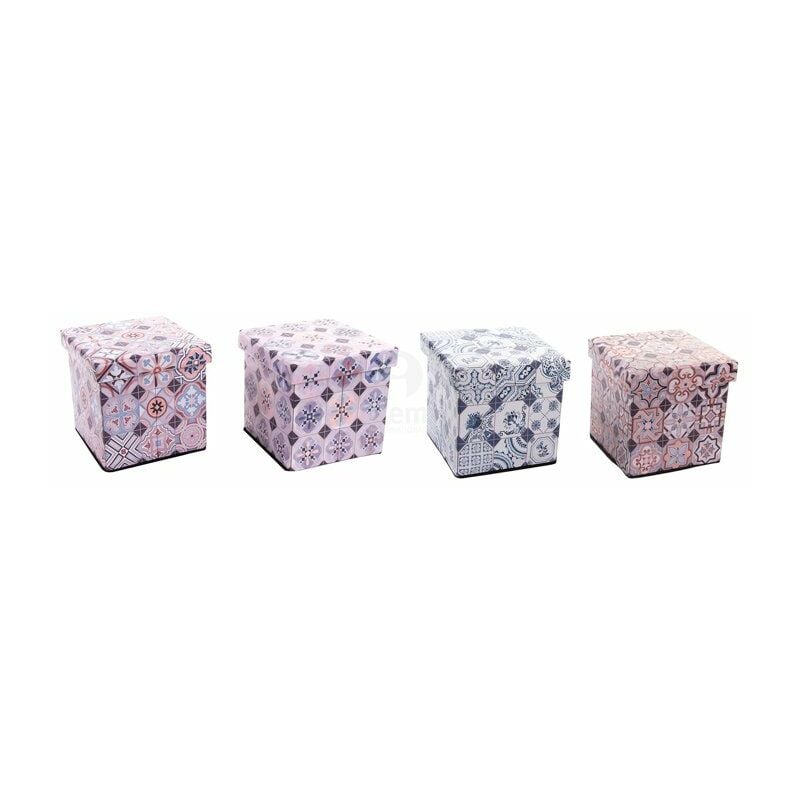 

Item - Puff plegable estampado azulejos 34x34cm