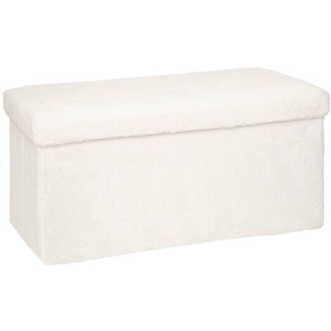 Puff plegable Ezzio madera - blanco - Atmosphera créateur d'intérieur