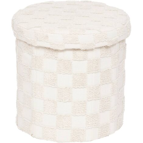 Puff plegable Pasti blanco D38x38cm - Atmosphera créateur d'intérieur