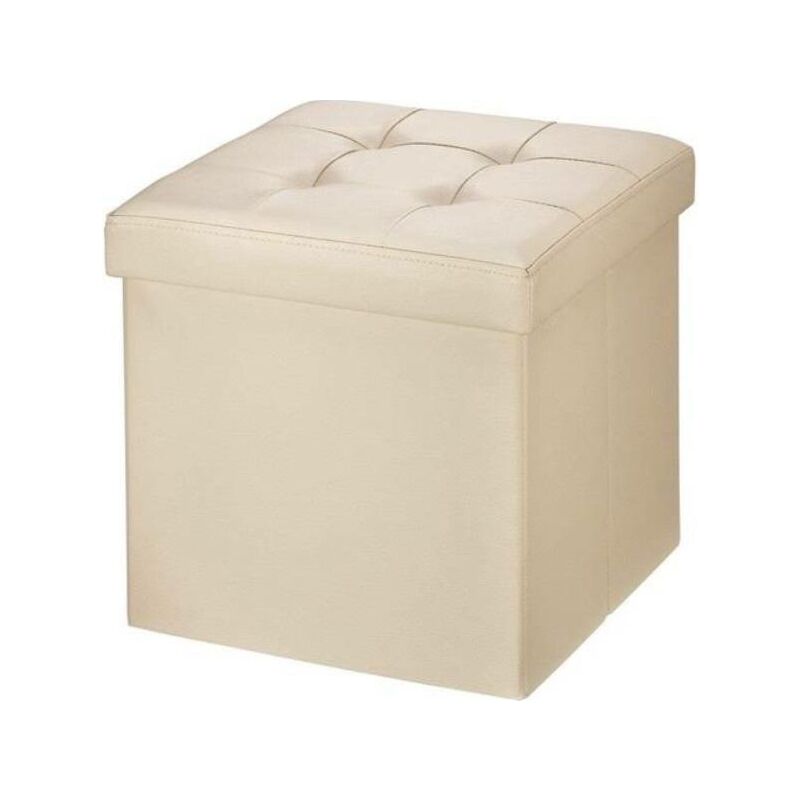 

Pufs con almacenaje de Cuero Sintético Color - Beige