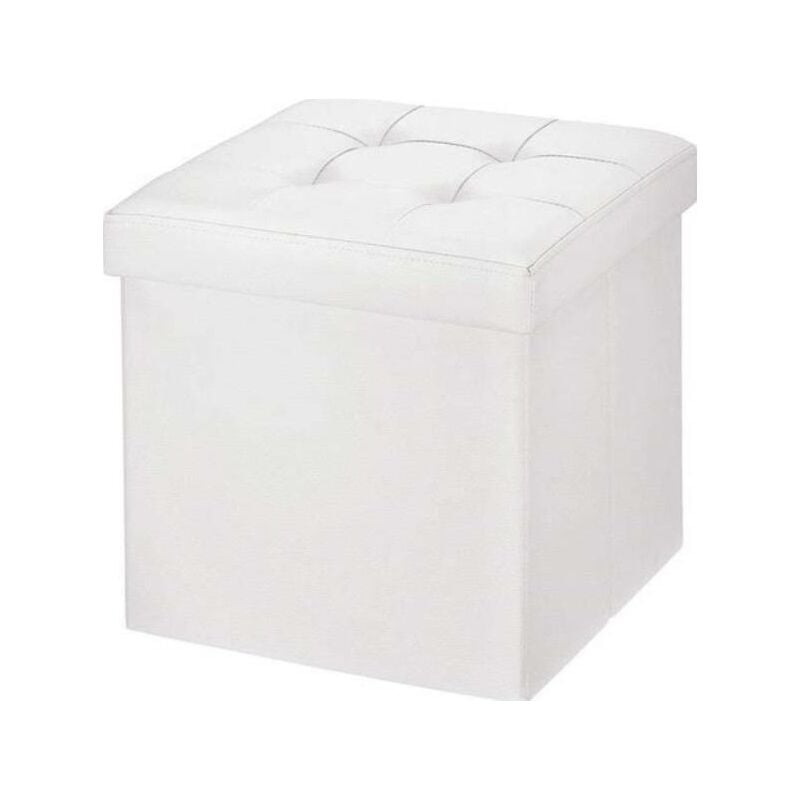 

Pufs con almacenaje de Cuero Sintético Color - Blanco