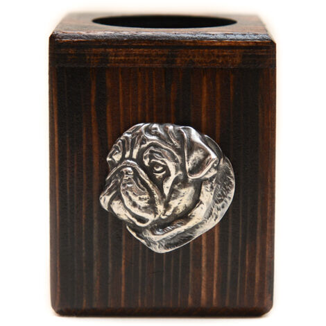 Pug, Carlin I - candelabro de madera con un perro, un recuerdo único después de la pérdida de un perro, hecho a mano por Art-Dog