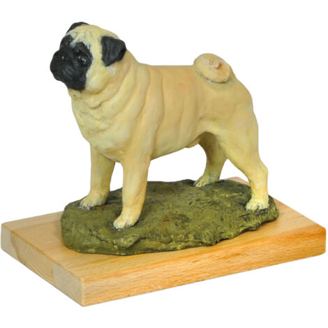 Pug, Carlin - statuetta dipinta, figurina, realizzata dall'artista, marchio Art-Dog