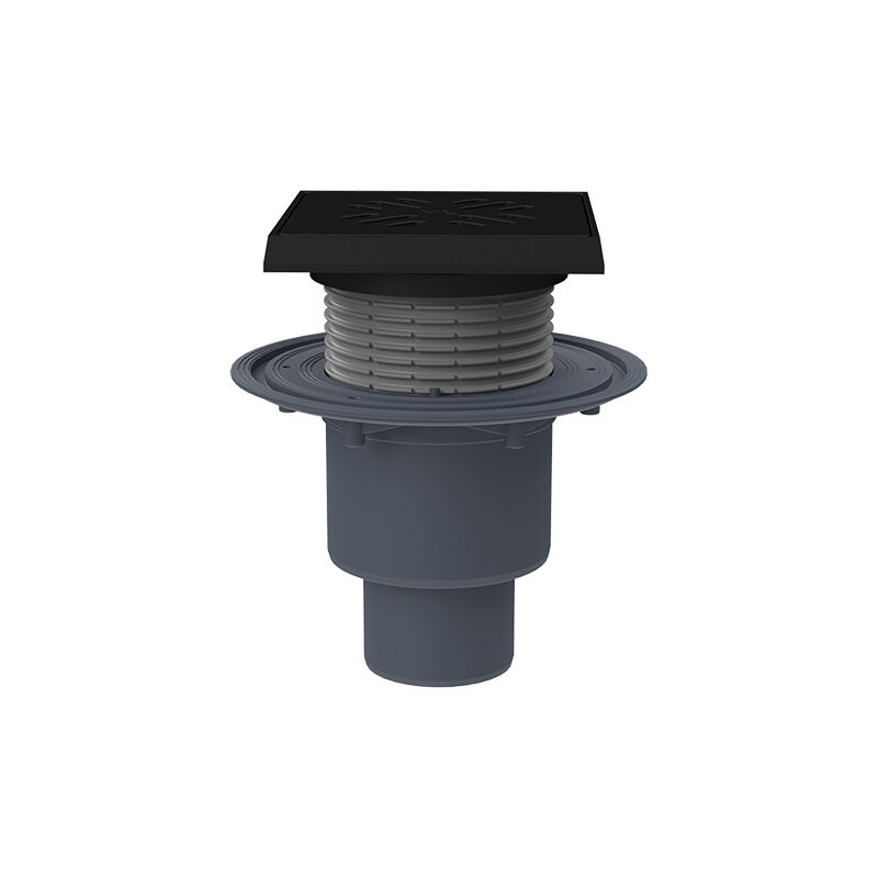 Puisard au sol DN50/75/110, cadre de grille en fonte 150x150mm/137x137mm, piège à odeurs amovible