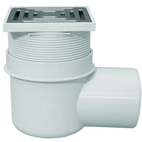 Puisard horizontal à siphon DN110 en acier inoxydable 148x148mm/138x138mm