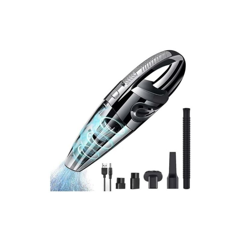 SNQ - Puissant aspirateur à main sans fil portable 120 w 2200 mAh avec fonction humide et sèche, filtre Hepa lavable et 5 buses rechargeables pour la