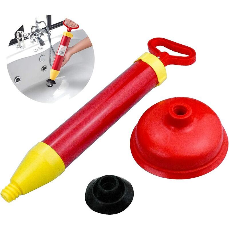 Puissant Déboucheur de Toilettes avec 2 Ventouses, Débouchage de Canalisation en pour Salle de Bain, Toilettes, Baignoire, Douche, Lavabo