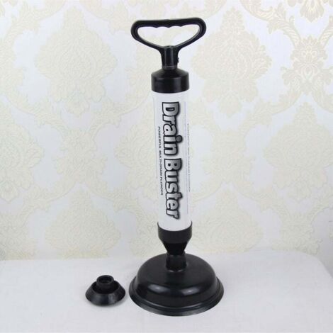 Puissant Déboucheur de Toilettes avec 2 Ventouses, Haute Pression en ABS pour Salle de Bain, Toilettes, Baignoire, Douche, Lavabo