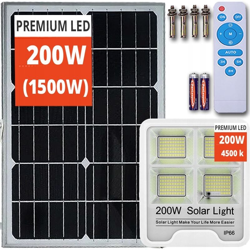 Puissante Grande Lampe Solaire De Jardin De Rue Led Télécommande Halogène Solaire Premium