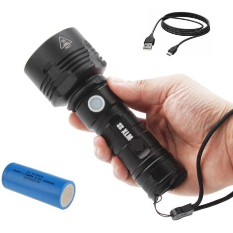 PUISSANTE LAMPE DE POCHE MILITAIRE CREE ZOOM PORTÉE 2km XHP90