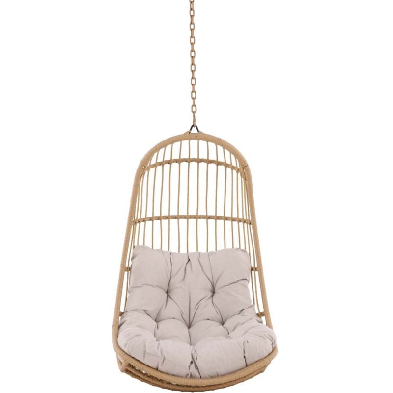 Pulau fauteuil suspendu avec coussin de jardin naturel.