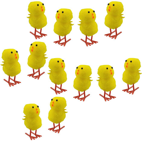 Pulcini pasqual decorazioni addobbi per albero di pasqua set 12 da casa negozio vetrine in tessuto giallo