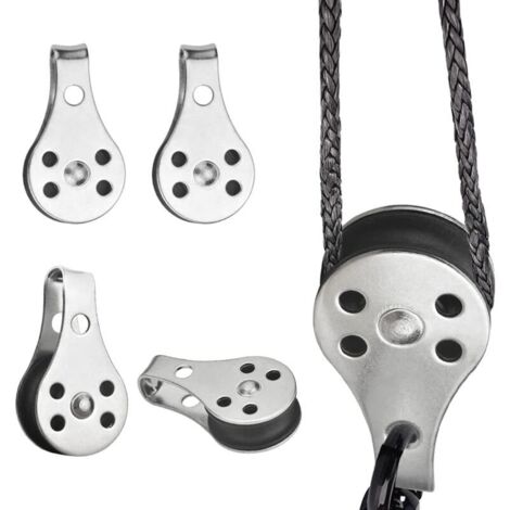 Pulegge per barche in acciaio inossidabile, puleggia per fune da 25 mm, puleggia di sollevamento solida, puleggia girevole, puleggia a gancio per kayak e canoa.