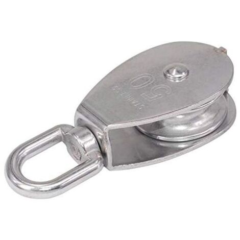 Puleggia a fune, puleggia in acciaio inox 304, puleggia in acciaio inox, argento/50 mm