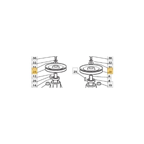Puleggia albero lame trattorino tagliaerba 125601573/0 STIGA