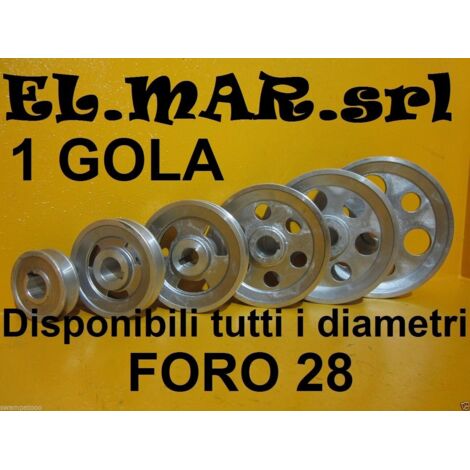 Puleggia Foro 28 mm 1 Gola Sez A Alluminio  178 mm
