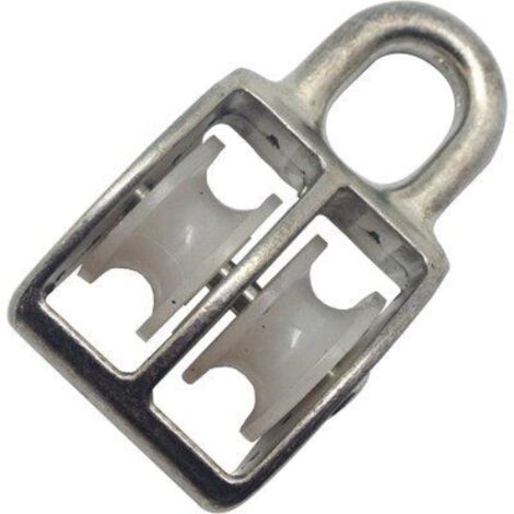 Puleggia nylon doppia self occhiolo nichelato d.mm 80 (5 pezzi)