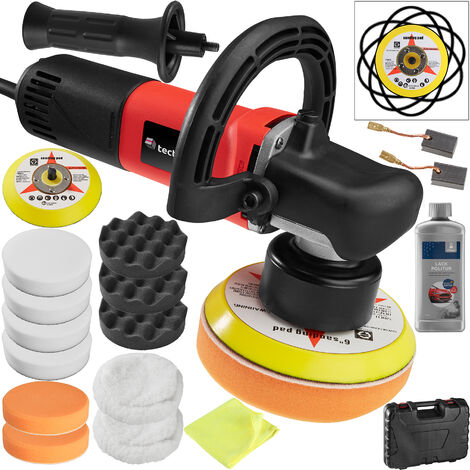 Pulidora Excéntrica 710W con maleta - pulidora orbital manual, máquina pulidora con velocidad regulable, máquina para encerar y sellar