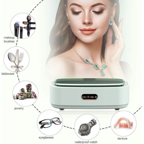 Pulitore a ultrasuoni [300 ml], dispositivo di pulizia a ultrasuoni da 45000 Hz, con 4 impostazioni del timer per la pulizia di gioielli, orologi, occhiali, utensili e protesi dentarie.