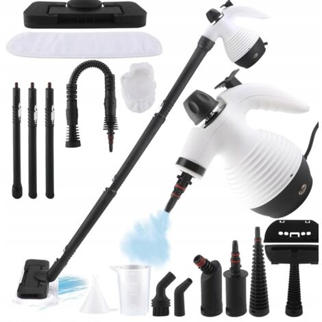Pulitore a vapore multifunzionale con 15 accessori, pulitore a vapore a pressione portatile per la rimozione di macchie e la pulizia, 1050 W
