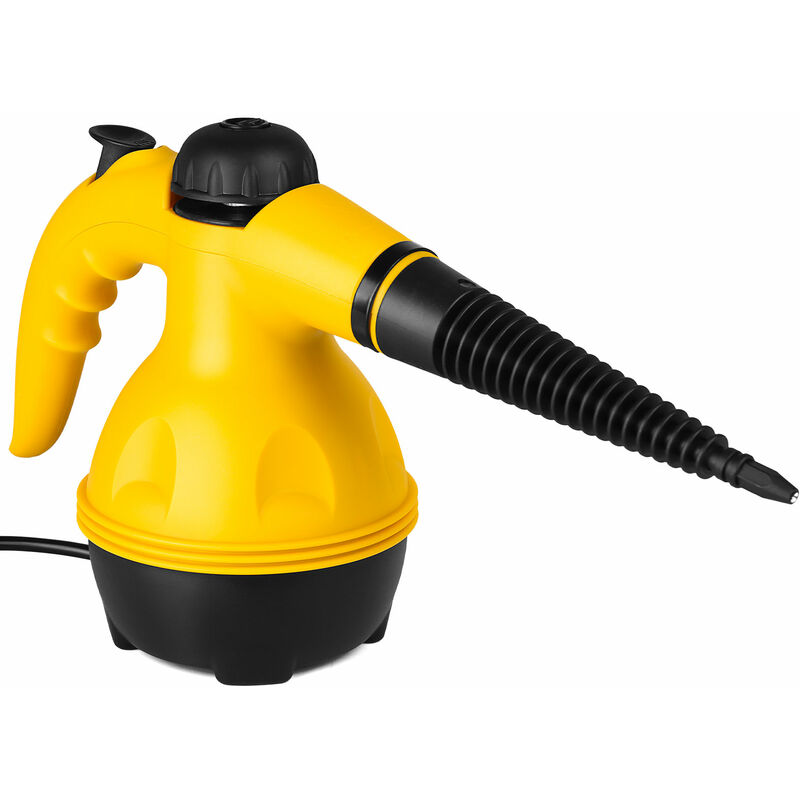 Image of Pulitore a vapore portatile multifunzione ecologico ABS, per pavimenti, mobili, auto, bagno, finestra, cucina 22 x 22 x 13,5 cm giallo