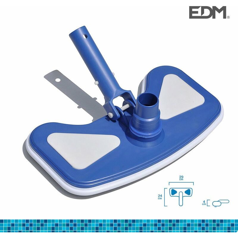 EDM - Pulitore per piscina manuale classico 29x24x4cm colore blu