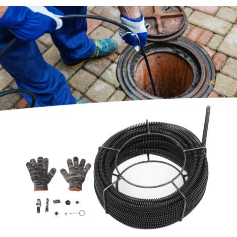 Pulizia delle fogne Cavo di scarico Coclea Serpente Tubo Draga Pulitore a molla per tubi doccia lavello 16mm 30 metri