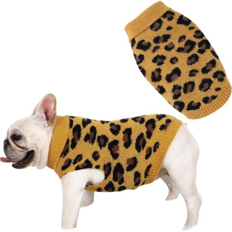 Pull à imprimé léopard pour animaux de compagnie (Orange M)