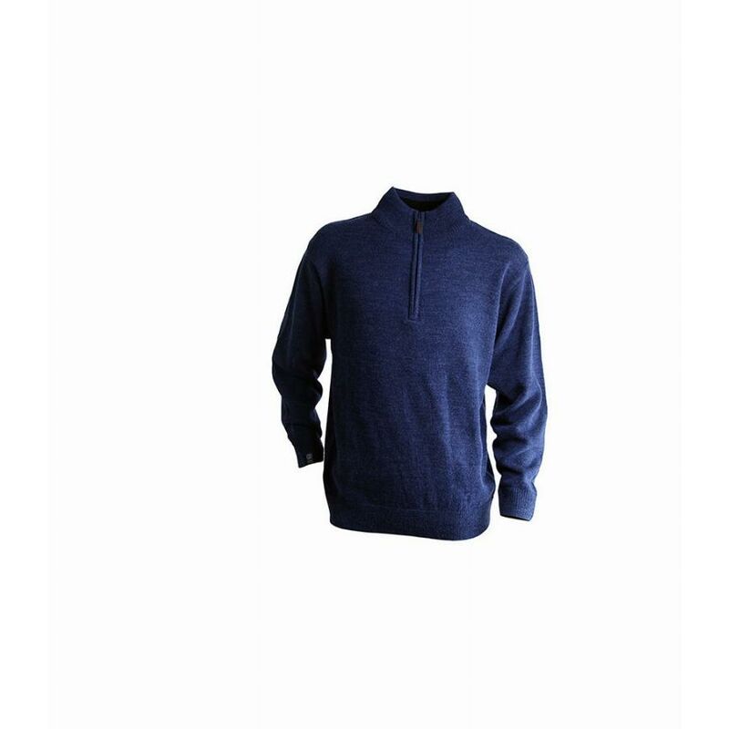 LMA - Pull hiver avec col camionneur zippé tablette Bleu Foncé l