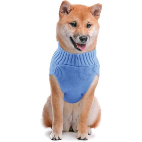 Pull chaud pour chat et chien (L, bleu)